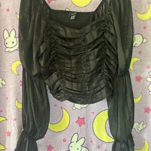 Forever 21+ black ruche top